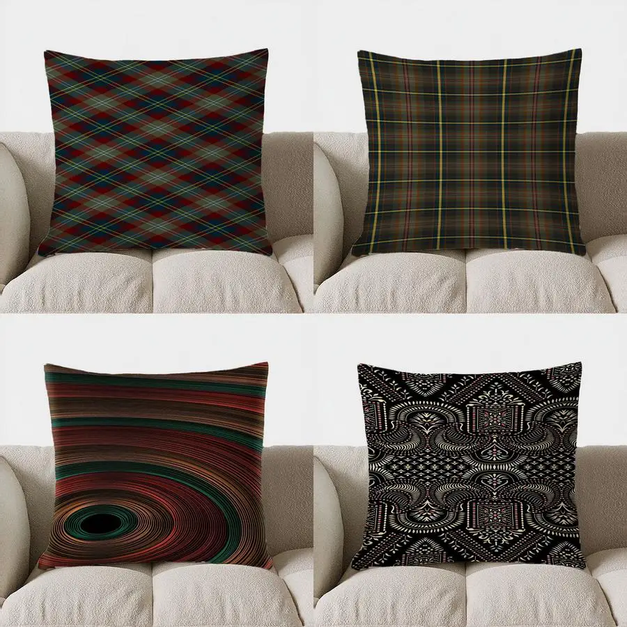 

Home Decor Vibrant Plaid Patterned Pillow Pattern Cushion Cover Suitable for Sofa Bedroom Car Pillow Cover
