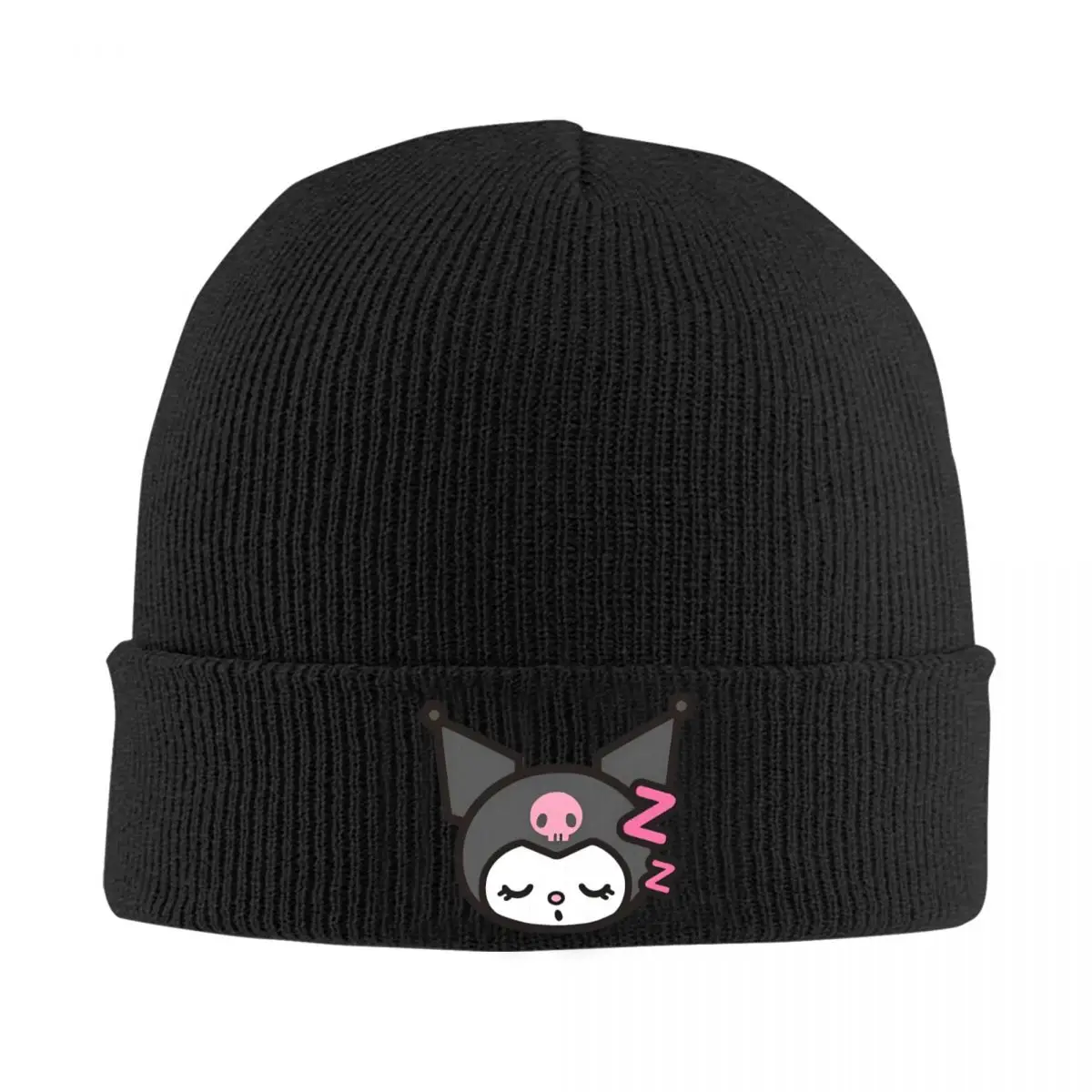 Sleepy Kuromi Sleeping Cute Cartoon Knitted Hat Autumn Winter Beanie Warm Kawaii Anime Cap Men Women Acrylic Hip Hop Skullcap