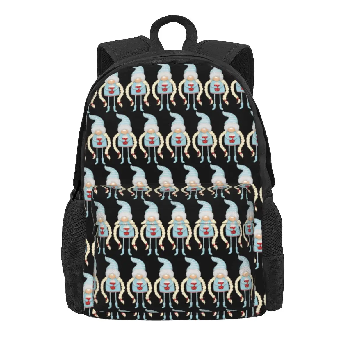 

Christmas Gnome With Coffee Backpack Daypack Large Capacity Children BookBag School Bag Shoulder Bags for Men Women