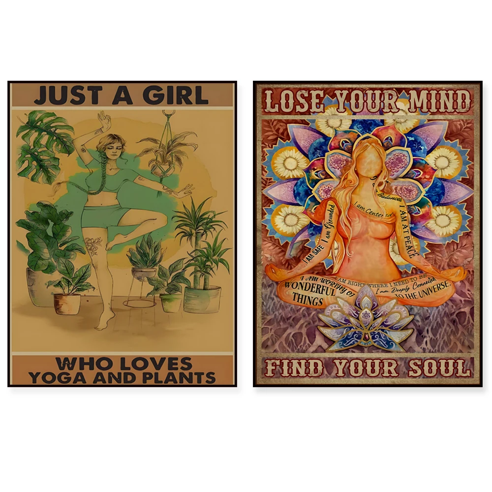 

Yoga lose your mind find your soul print, funny yoga quotes, meditating hippie girl yoga namaste poster, gift for yoga lovers