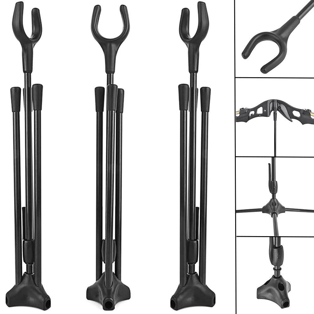 

1pc Archery Recurve Bow Holder Black Detachable Portable Kick Rack Foldable Bow Stand Special for Hunting Shooting Outdoor Sport