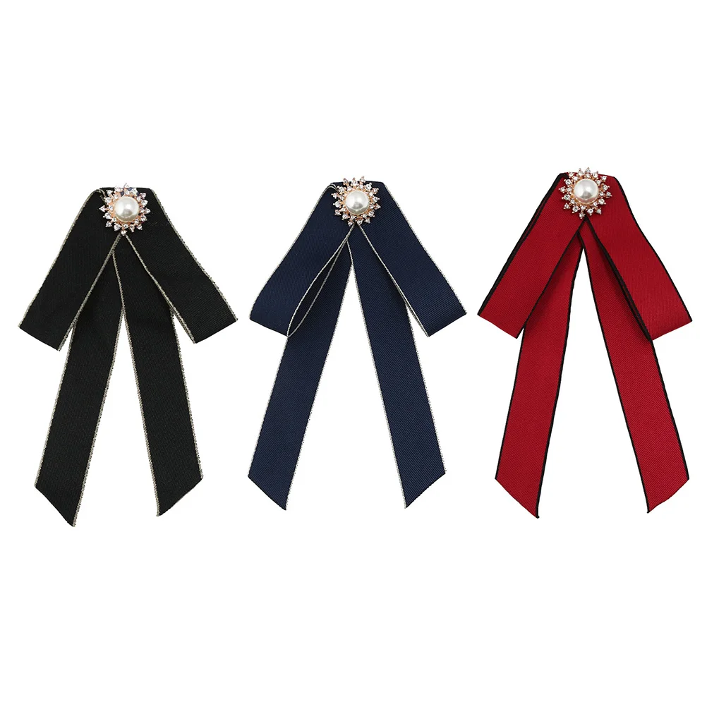 

3 Pcs Bow Exquisite Lightweight Anti Rust Corrosion Resistant Women Fashion Ribbon Tie Personality Brooch Bow for Suit