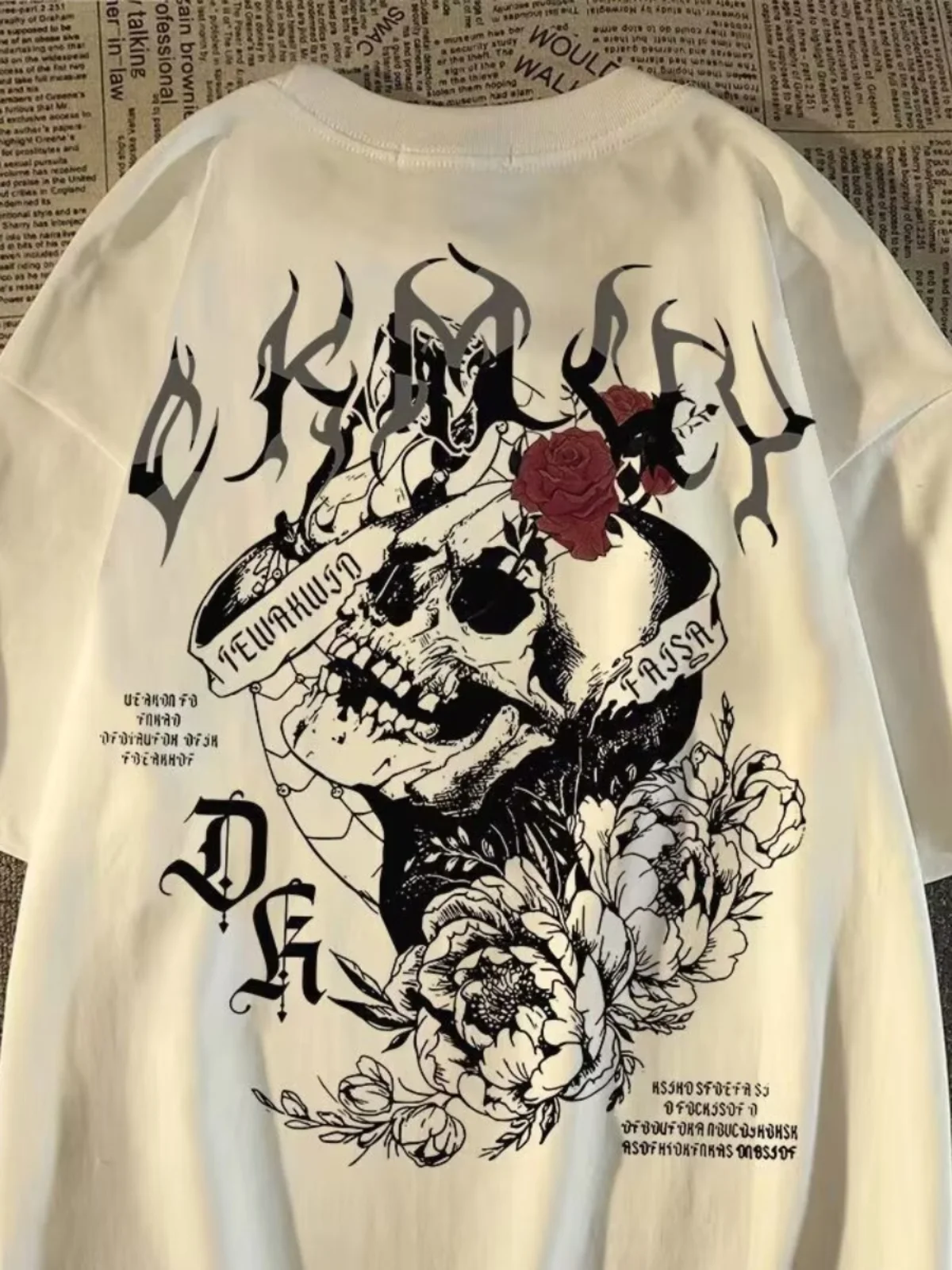 2025 Retro-loses, trendiges Sommer-T-Shirt aus 100 % Baumwolle, für Erwachsene und Herren, coole Mode, bequem, vielseitig, für den täglichen Gebrauch, weich, atmungsaktiv