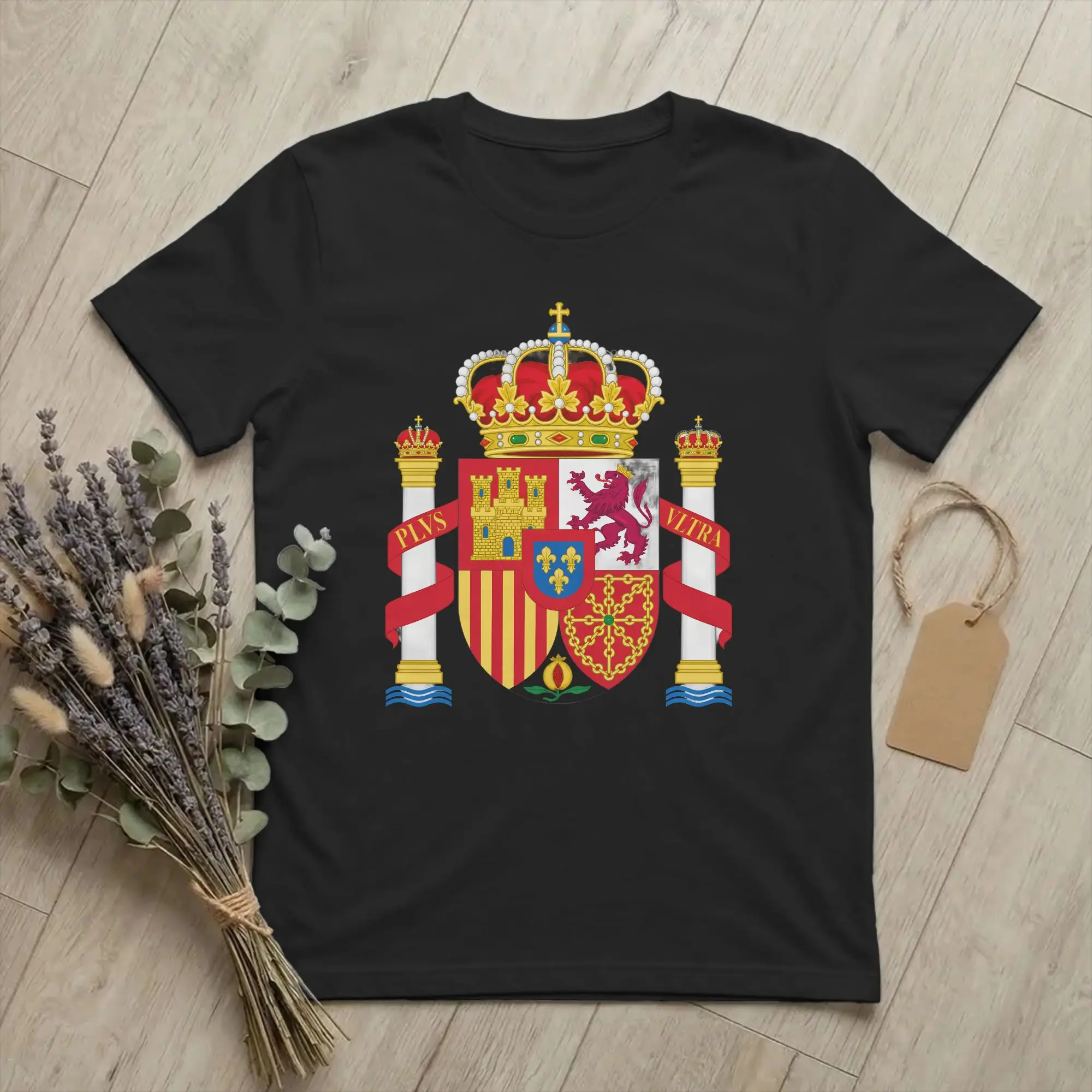Make Spain Great Again Spanish T Shirts Men's Pure Cotton Novelty T-Shirts Crewneck Royal Coat Of Arms Tee Shirt merch Plus Size