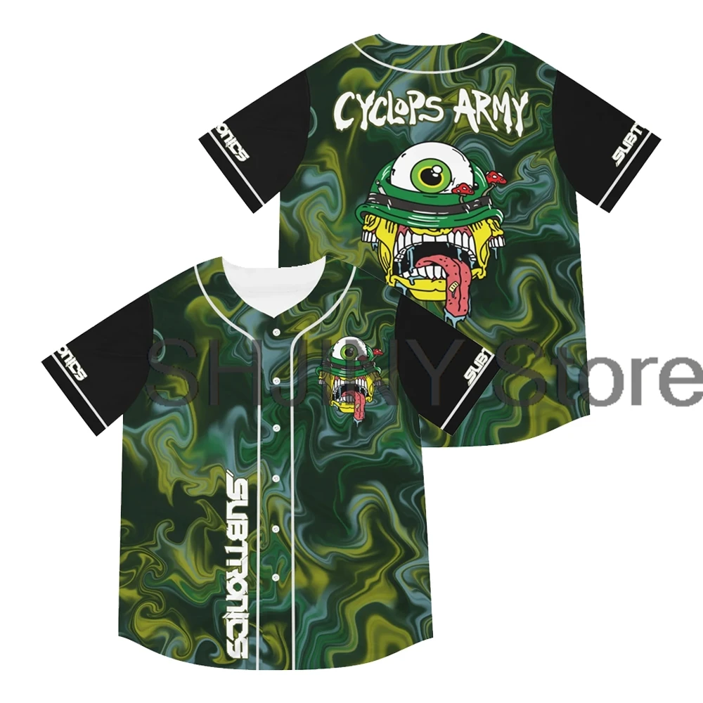 Subtronics Cyclops Army Jersey Baseball Jacket Shirts 2024 Short Sleeve Tee Women Men Streetwear Tops Hip Hop Clothes