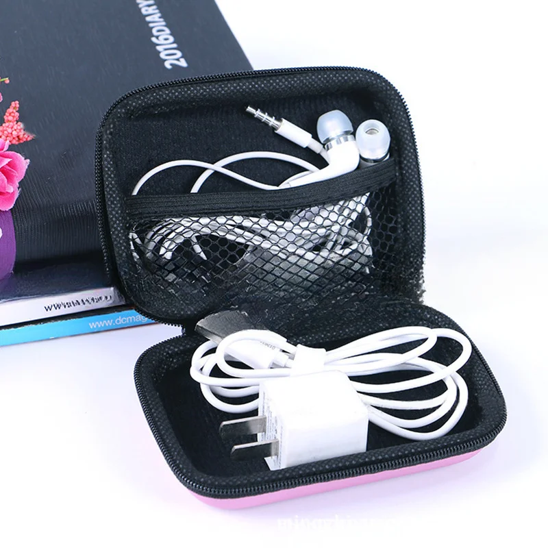 Mini Earphone Protective Bag Box Hard EVA Case Digital Charger Headphone Storage Bag Usb Data Cable Organizer Carrying Pouch