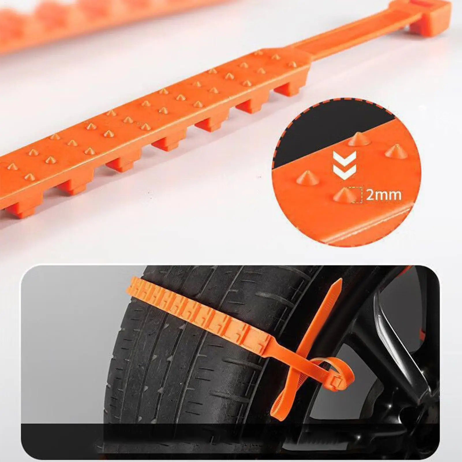 Snow Chains 10 Pieces Non-Slip Snow Tire Zip Ties Anti-Skid Auto Wheel Chains For Sedan SUV Truck Outdoor Winter Driving