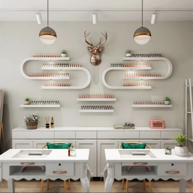 

Стойка для маникюра, сетка, красная настенная стойка для лака для ногтей, полка для косметики, подвесной настенный вентилятор, полка для масла для ногтей