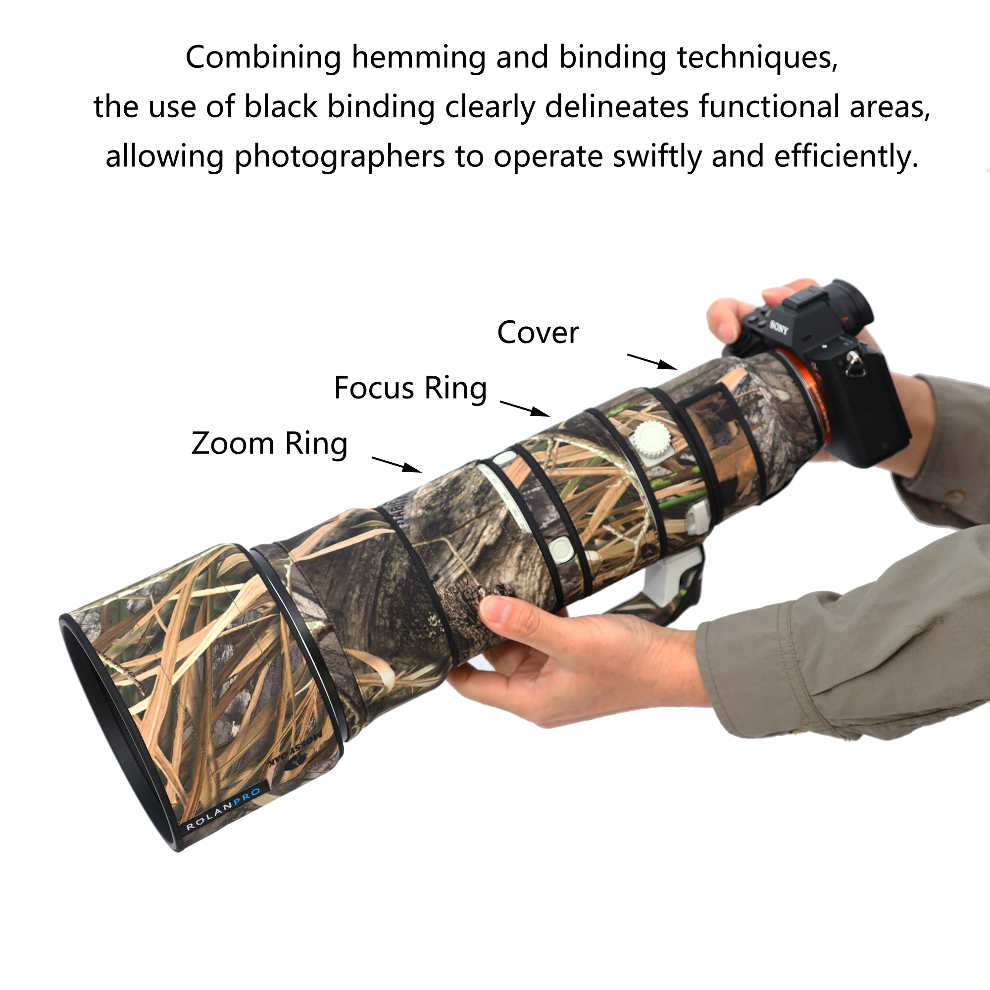 ROLANPRO Objektivmantel für Sony FE 400–800 mm F6,3–8 G OSS, wasserdichte, regensichere Objektivschutzhülle, Sony 400–800-Hülle, Regenschutz – Detail 5