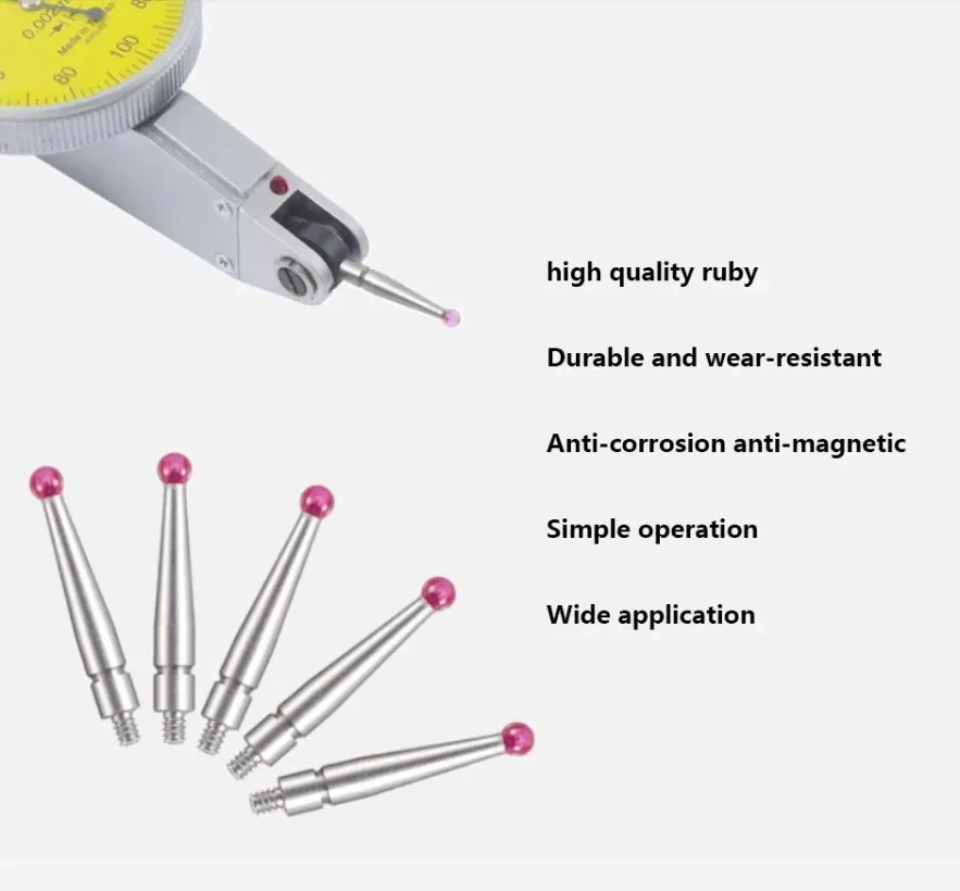 1x Rubinkopf-Messuhr nadel m1.4/m1.6/m1.7/m1.8/m 2,0 Anzeige sonde zur Messung der Header-Höhenmesser sonde