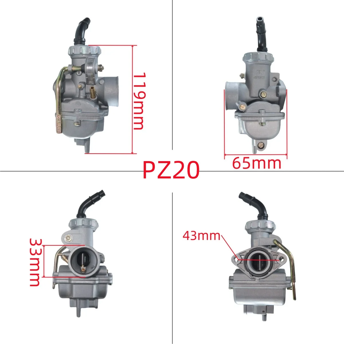 20mm For Keihin Honda CRF50F CRF80F XR50R PZ20 50cc 70cc 90cc 110cc 125cc 135cc Engine Dirt Pit Bike ATV Motorcycle Carburetor view 2