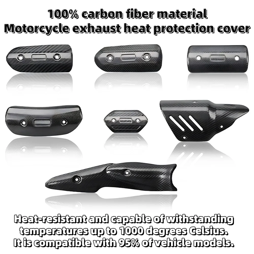 MRRANGT Universal Motorcycle Exhaust Pipe Cover Heat Shield Cover Muffler Link Pipe Protector Guard Anti-scalding view 2