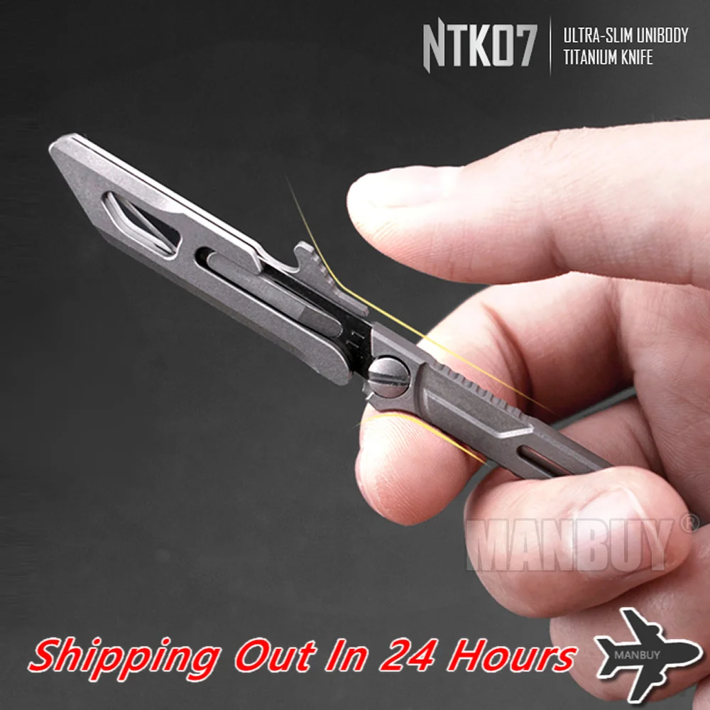 Nitecore NTK07 / Spare Blade Ultra-Slim Unibody Titanium Knife Mini Multifunctional Folding Hunting Camping Fishing Outdoor 2024