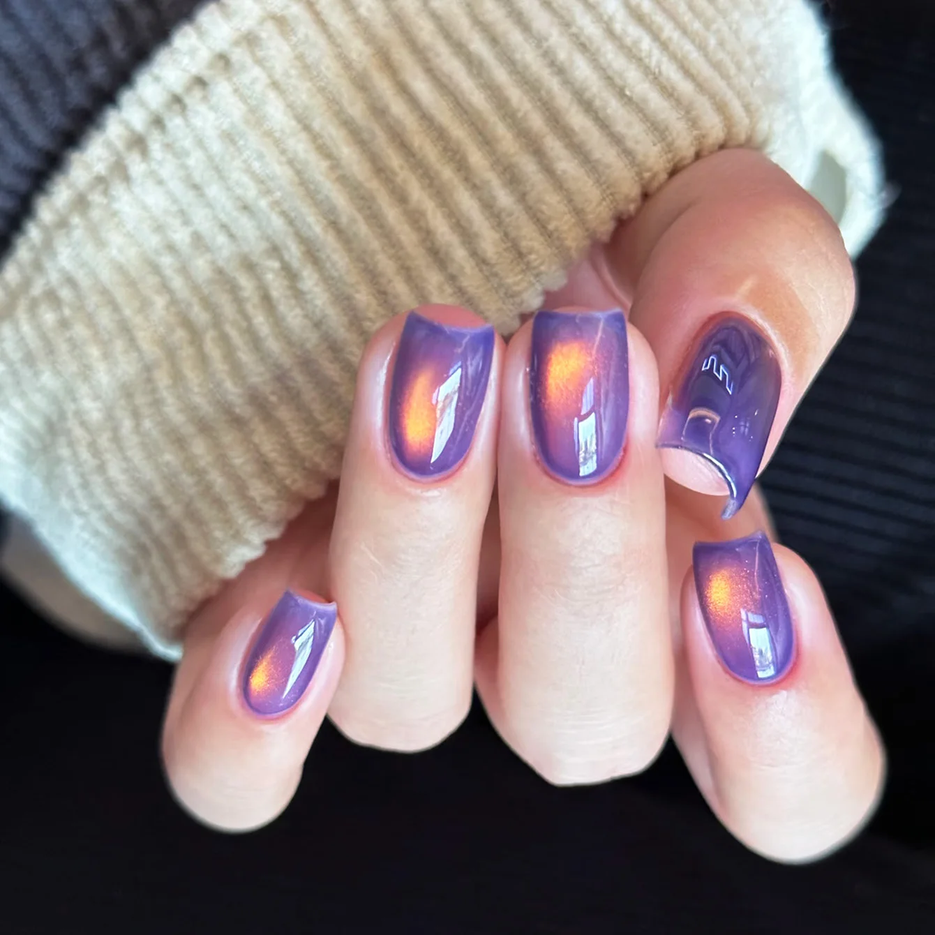 1 قطعة WS تبييض شعبية فلاش لهب الغيوم القط العين هلام طلاء الأظافر كريستال القط العين الأرجواني قاعدة الضوء البرتقالي القط العين مسمار الفن #6