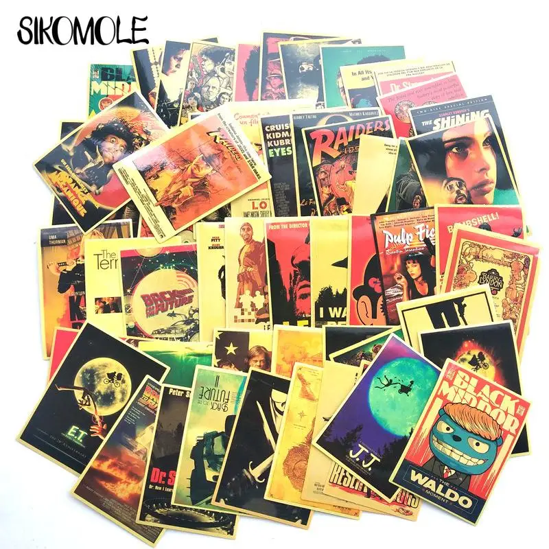 10/30/54pcs Classic Movie Sickers Luggage Laptop Art Painting Kill Bill Pulp Fiction Poster DIY Toy Decal Stickers Skateboard F5