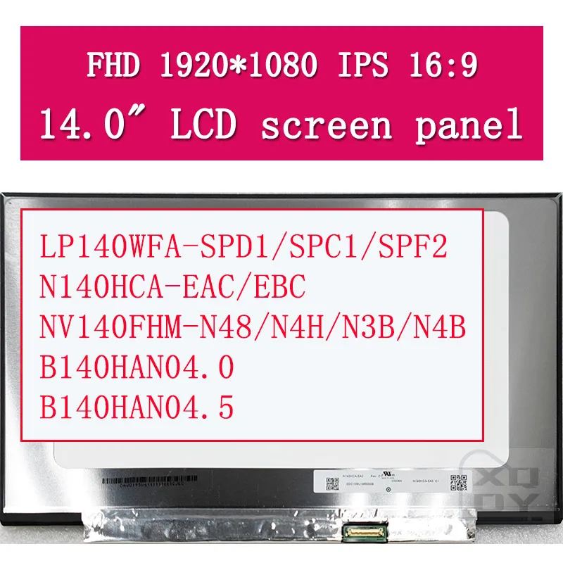 LP140WFA SPD3 Fit N140HCA EAC LP140WFA SPD1 SPD4 N140HCA-EBC NV140FHM N48 B140HAN04.0 LP140WFH LP140WF8-SPP1