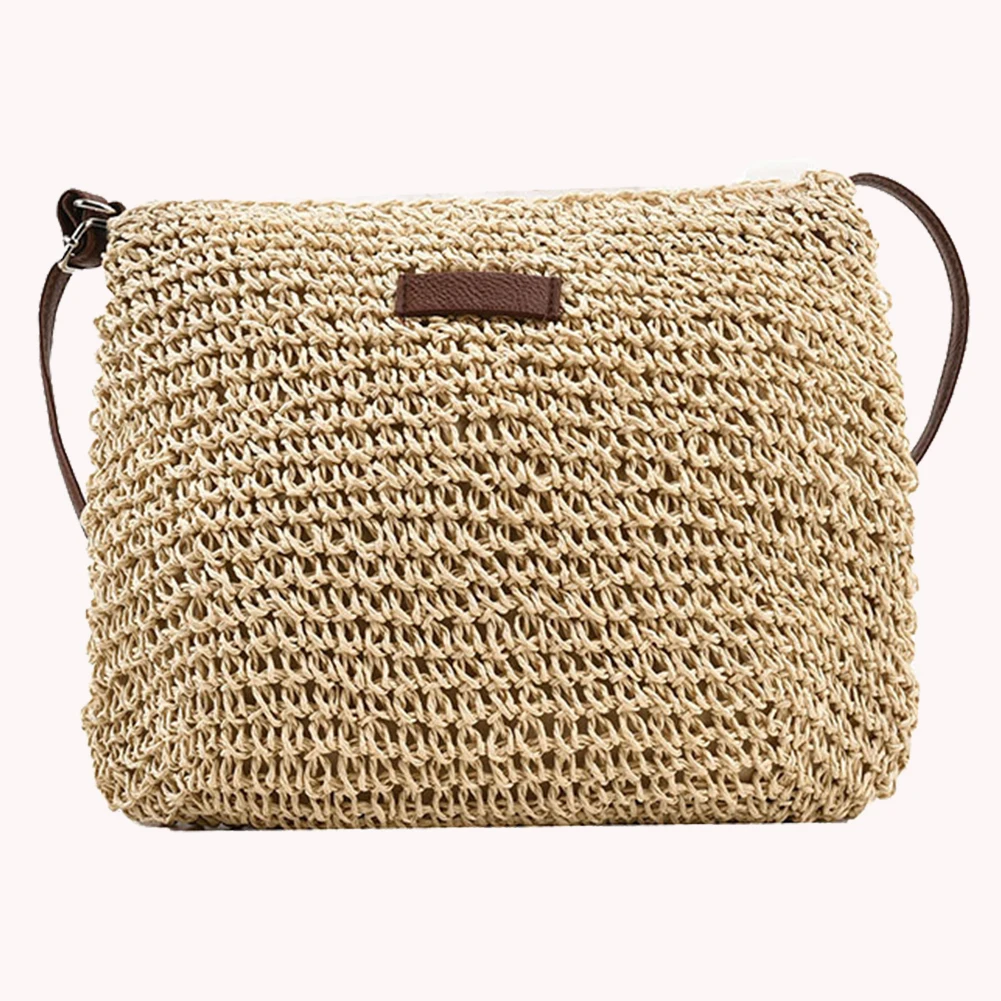 Women Beach Bags Bohemian Woven Totes Bags Simple Casual Boho Bag (Beige) image 6