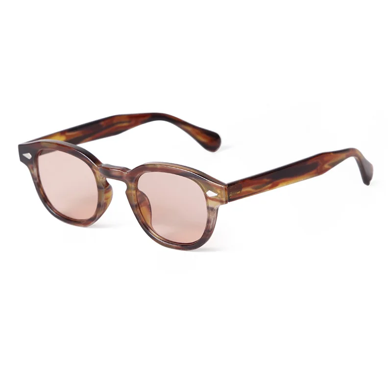 JNPCXI Vintage Runde Sonnenbrille Frauen Männer Retro Niet Blau Farbverlauf Weibliche Sonnenbrille UV400