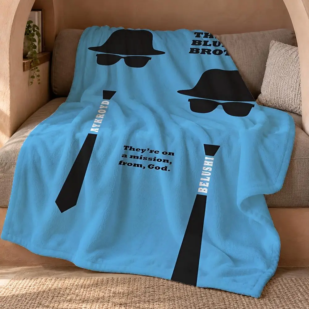 1980s Classic Retro Movie The Blues Brothers Throw Double Sided Flannel Throw Blanket Soft Travel Camping Sofa Bed Home