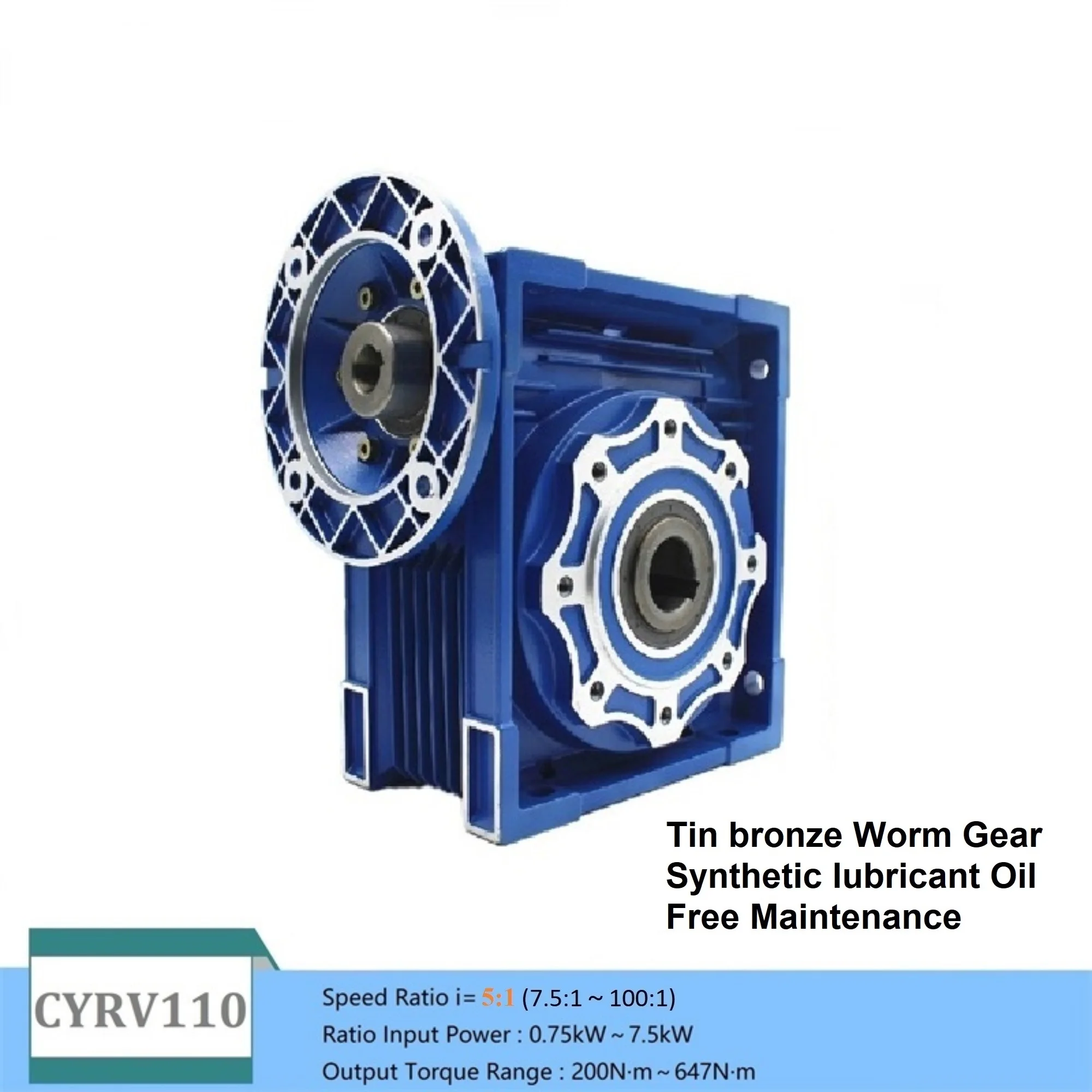 

CYAutoman Worm Gearbox Free maintenance NMRV110 Input 19/24/28/38mm Output 42mm Ratio 5:1/100:1 Manufacture Factory Outlet