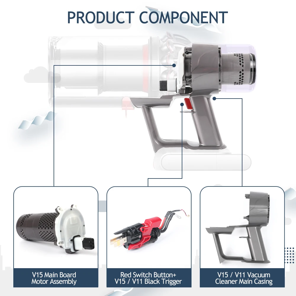 مقبض مضيف محرك الجسم الرئيسي ، ملحقات المحرك لـ Dyson V15 ، كشف SV22 ، مكنسة كهربائية ، مجموعة مفاتيح متضمنة