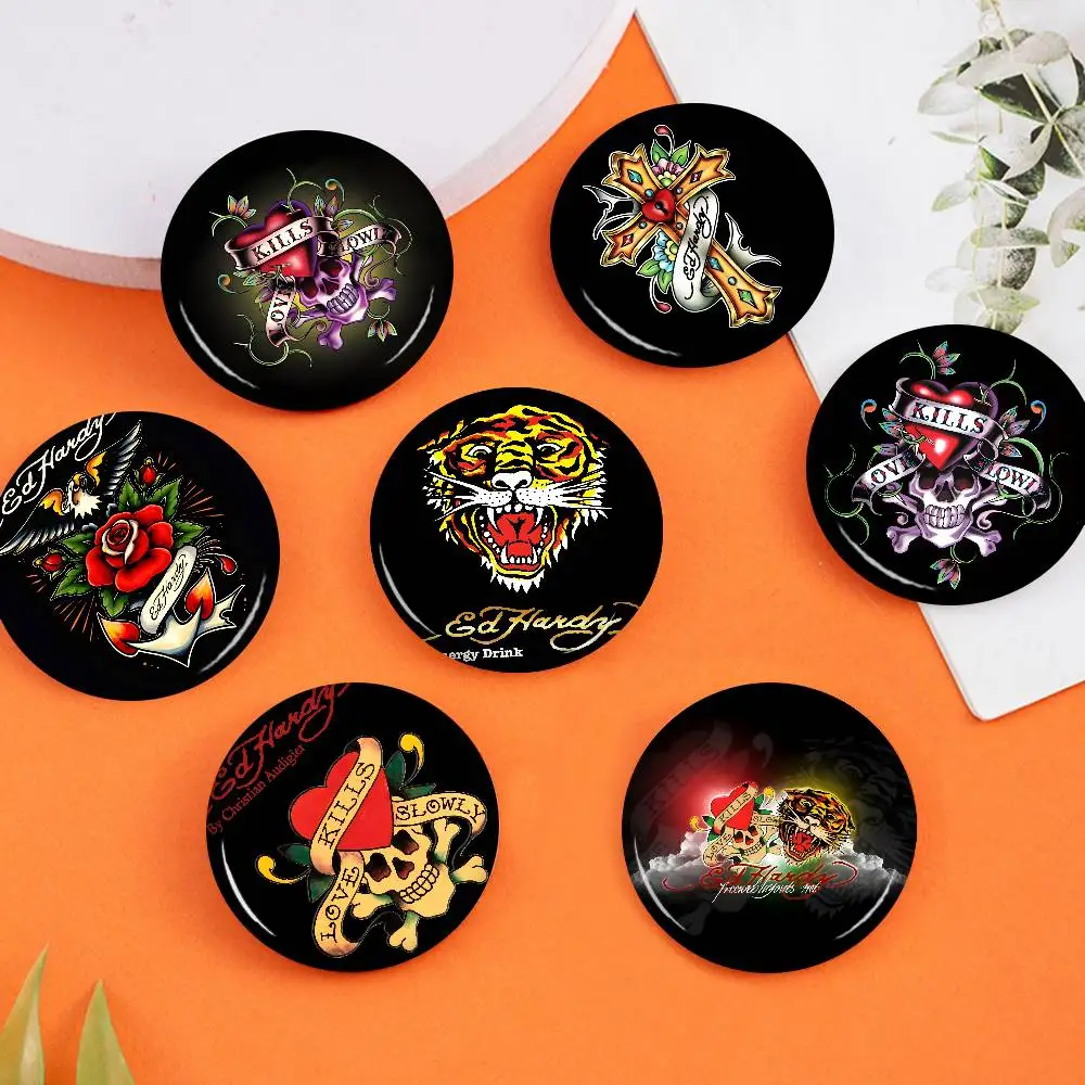 Fashion E-Ed H-Hardy 32/44/58MM Customizable Button Pins Cute Funny Creative Badge Jewelry Decor Gifts for Friends