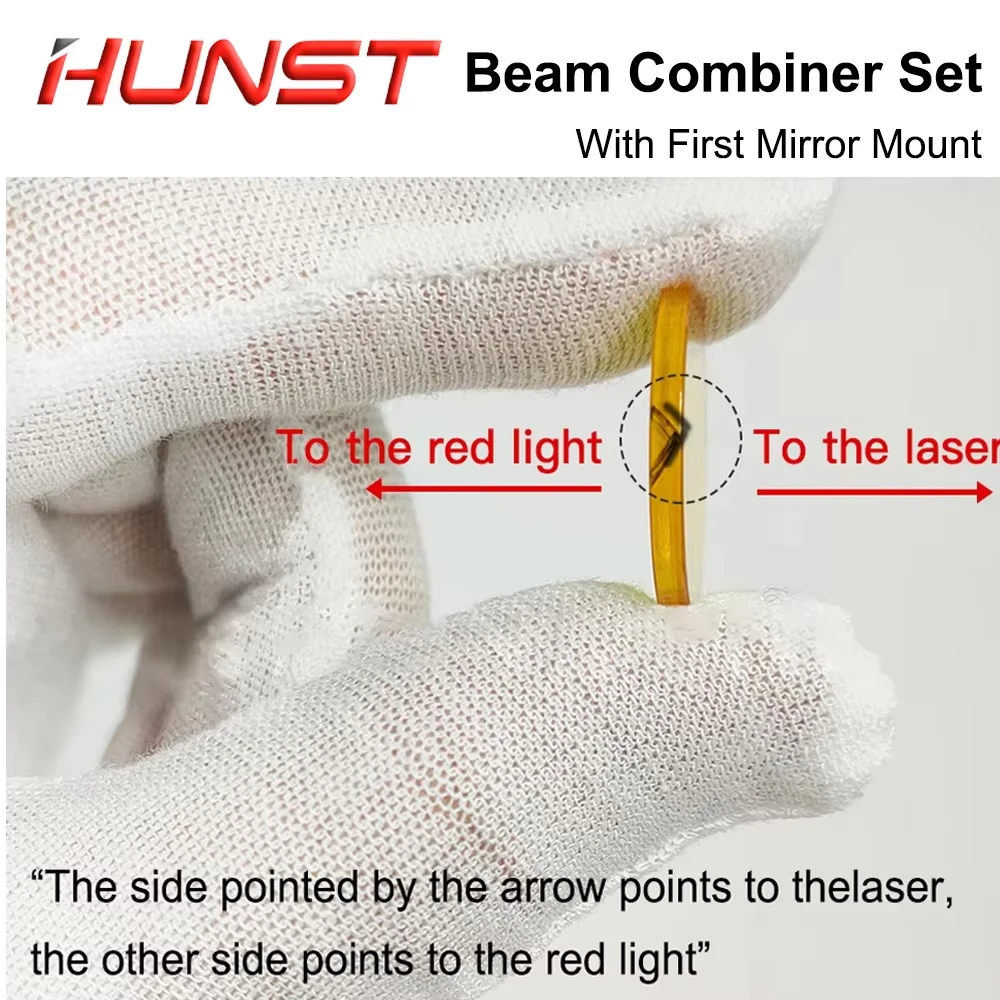Hunst ビームコンバイナーセット 25mm レーザービームコンバイナー + ミラーマウント + CO2 レーザー彫刻切断機用レッドレーザーポインター。