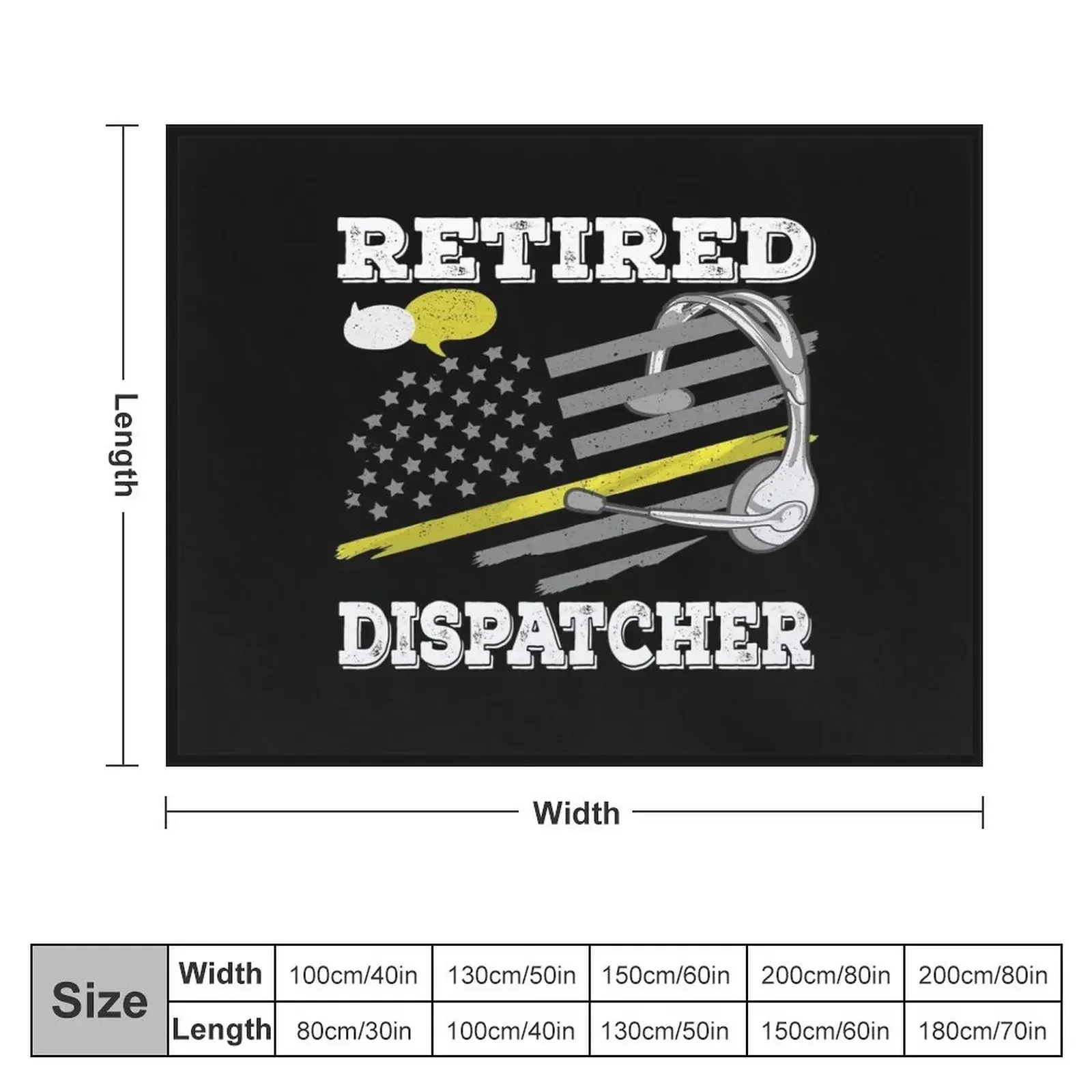 Proud Retired Dispatcher Gift - Thin Yellow Line - American Flag - Retirement Throw Blanket Luxury Brand Bed Blankets