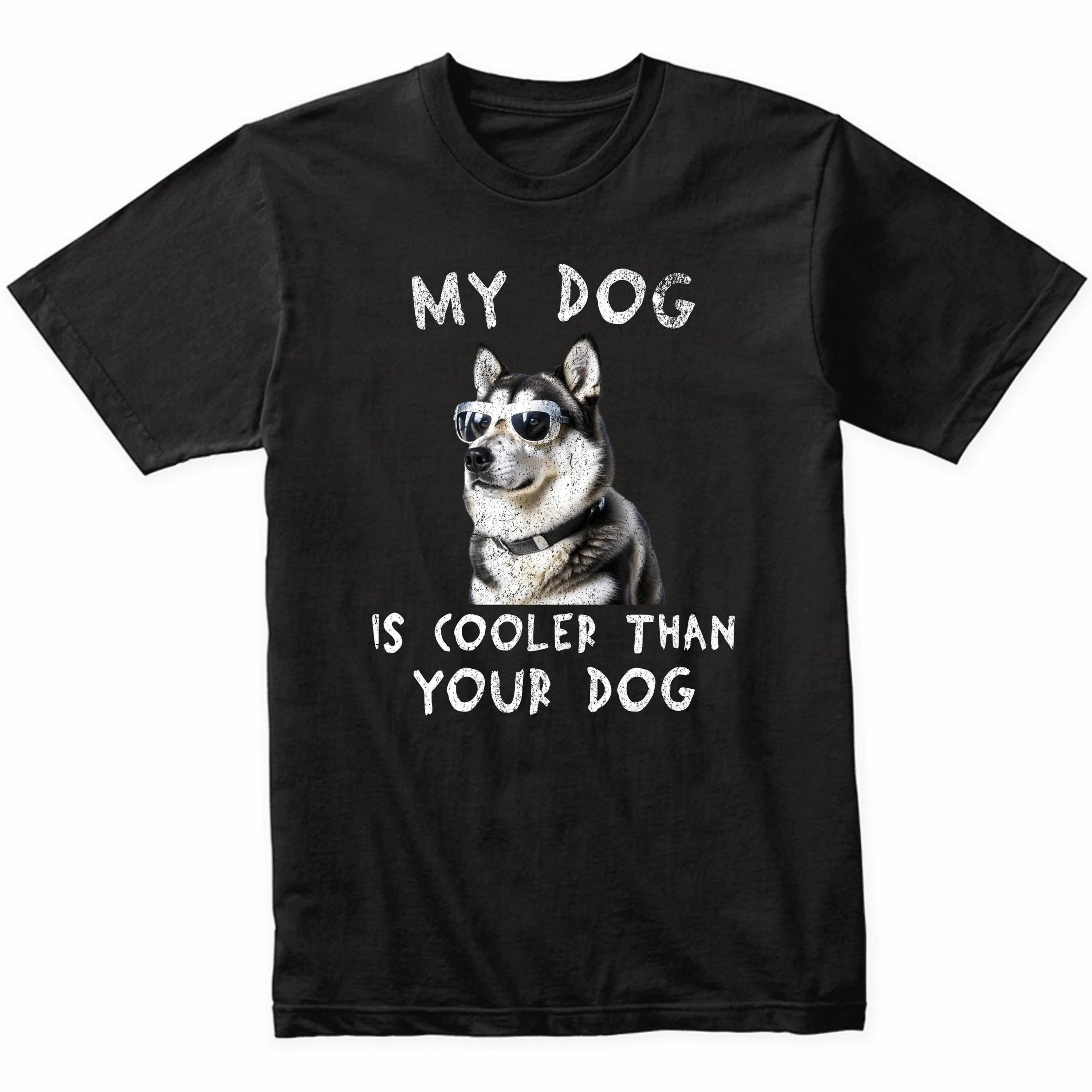 Alaskan Malamute My Dog Is Cooler Than Your Funny Owner T Shirt Wearing Sunglasses