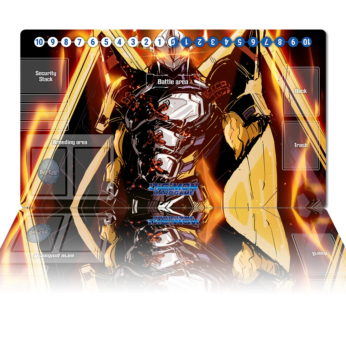 WarGreymon Playmat Digimon Mat DTCG TCG CCG Board Game Mat Anime Mouse Pad Custom Desk Mat Zones Bag Gaming Accessories 60x35cm