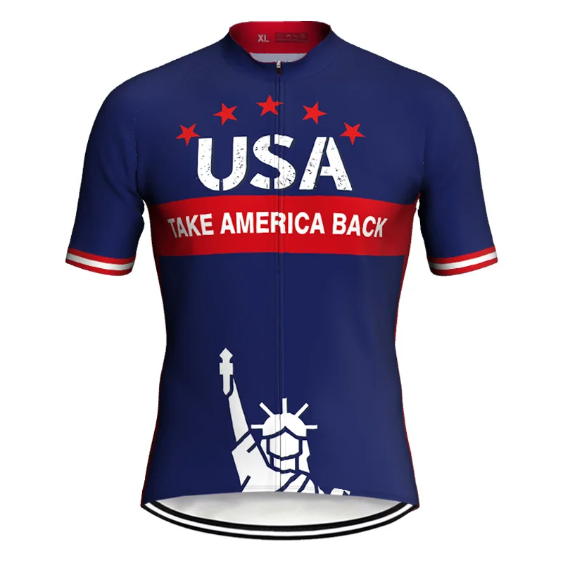 Bicycle USA Short Sleeve Jersey, MTB Shirt Wear, Road Cycling Top, Downhill Men Clothing, Sportswear Jacket, Regular Sweater