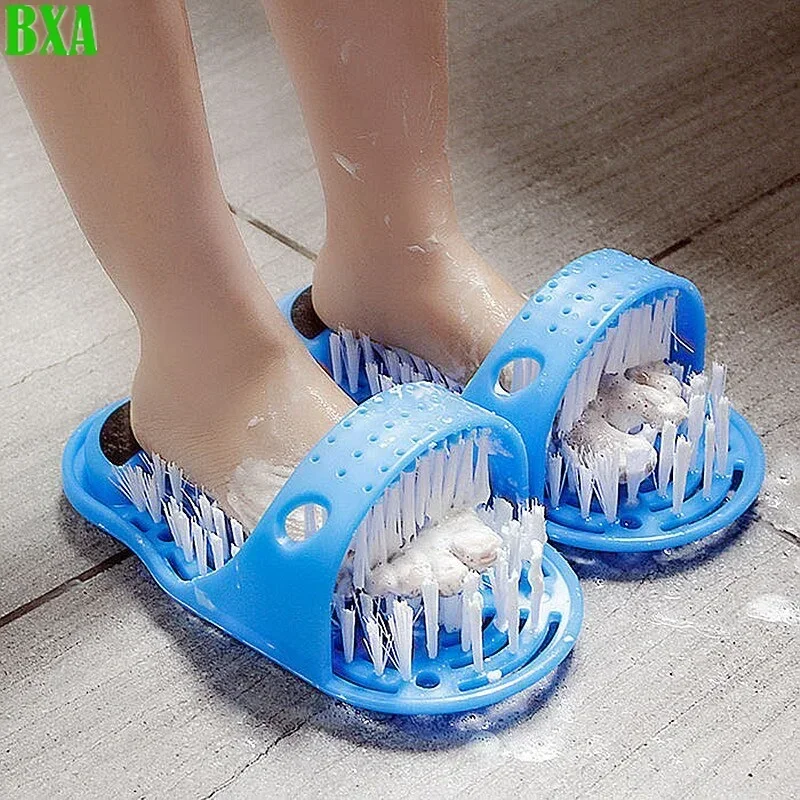 2 Pieces Plastic Shower Foot Washer Massager Cleaner Spa Exfoliator Washing Machine Slippers Bathroom Foot Brush To Remove Dead