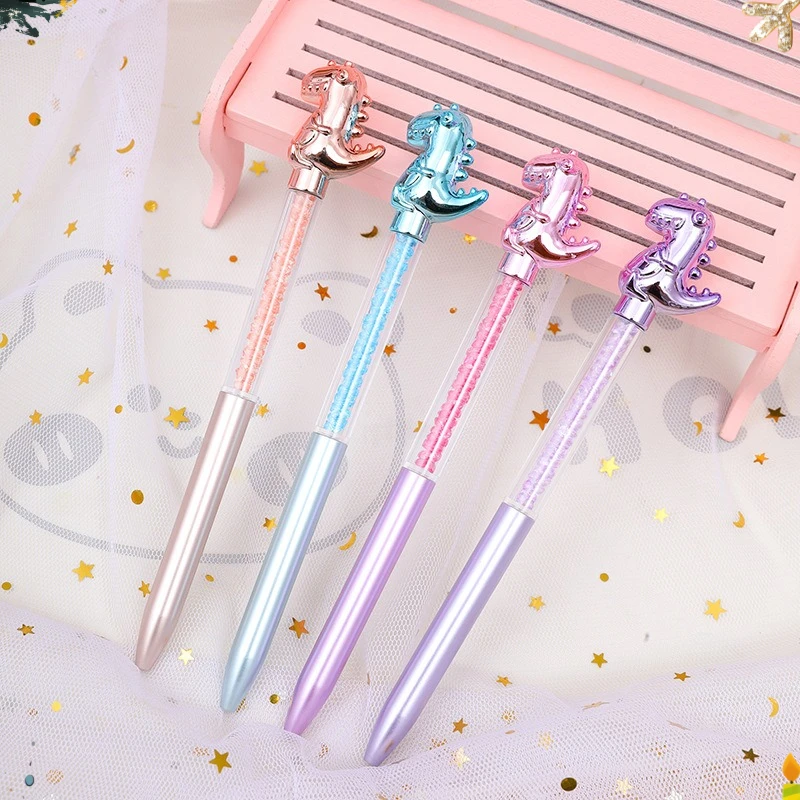 

24 Pcs Leaky Tooth Dinosaur Shattered Diamond Ballpoint Pen 0.7 Cartoon Twist Shattered Diamond Ballpoint Pen Creative Blue
