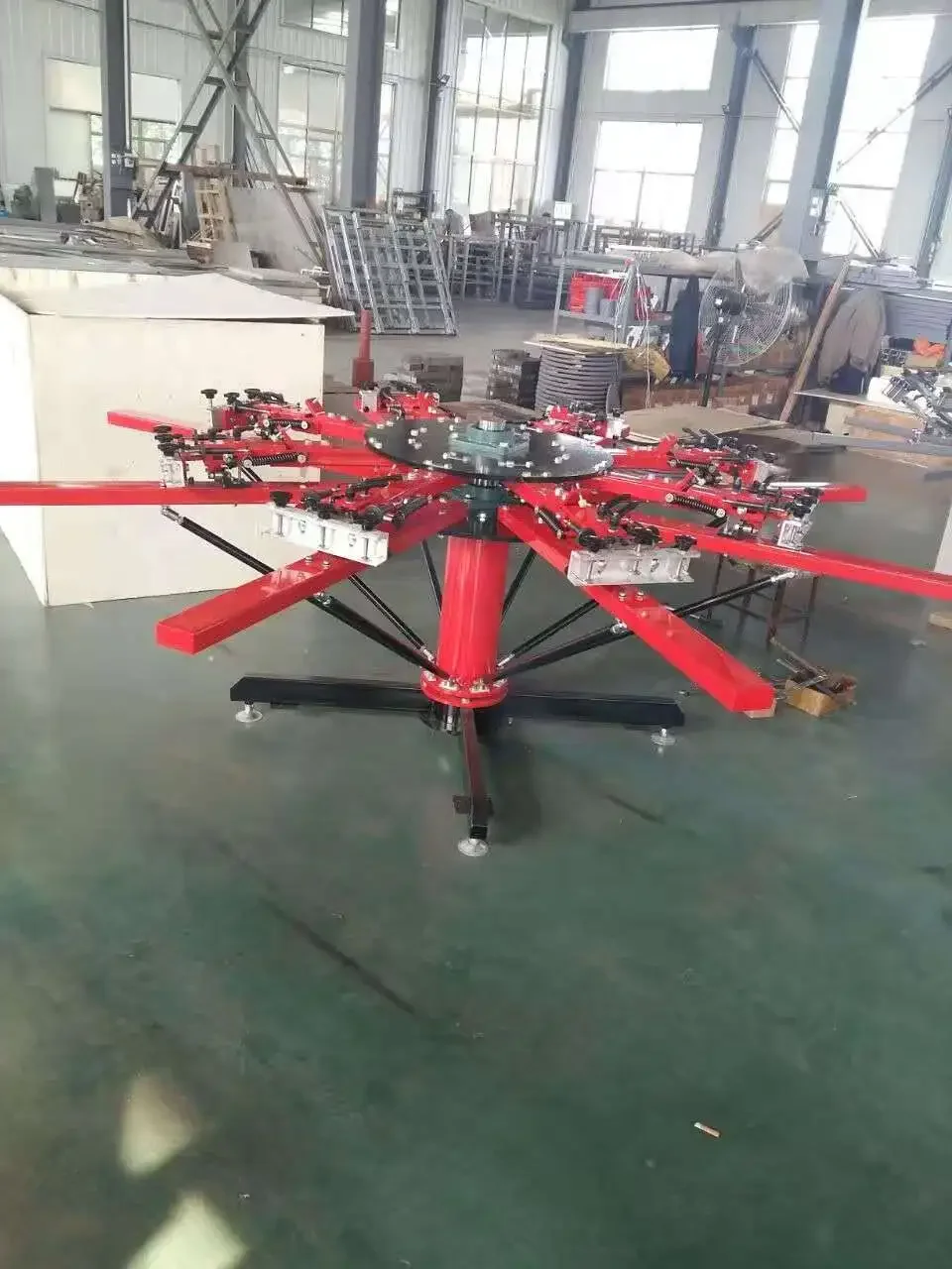 For 8 color 8 station carousel silk screen printing press prices with micro registration