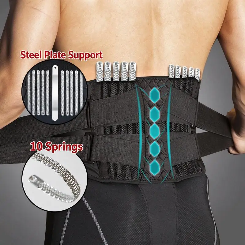 Adjustable Double Pull Lumbar Support Belt Breathable Orthopedic Brace Spine Decompression Waist Trainer For Back Pain Relief