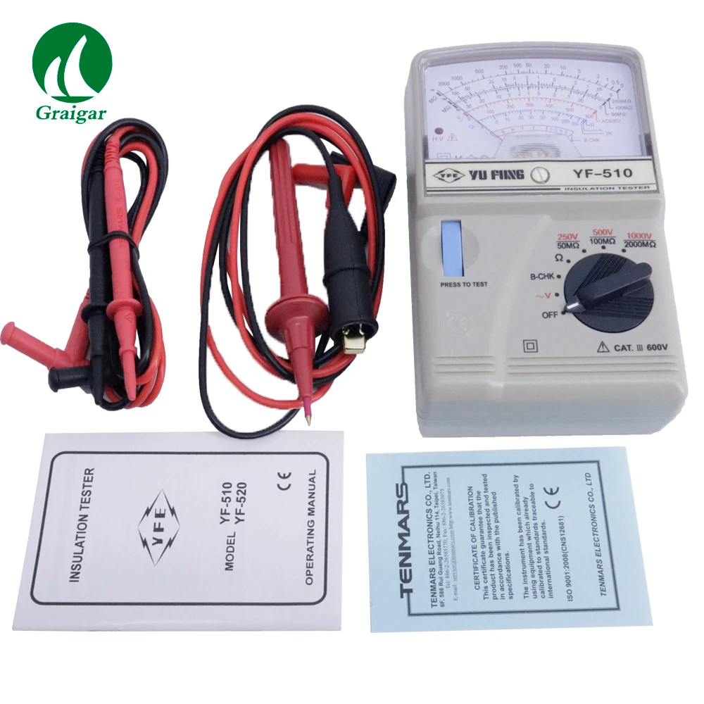 Tenmars YF-510 Pointer Type High Resistance Meter Insulation Tester