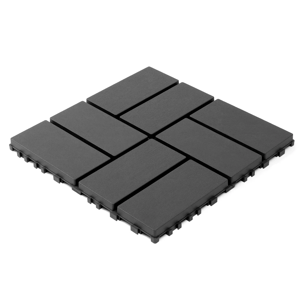 

Plastic interlocking decking tiles, 44 packs of terrace decking tiles, 12 inches x 12 inches waterproof for all-weather use,