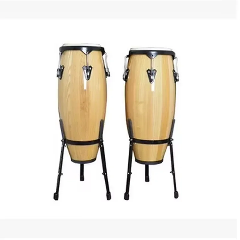 Natural Wood Conga Drum Hand Percussion Instrument for Beginners Professional Musician Stage Performance Practice Tool Gift