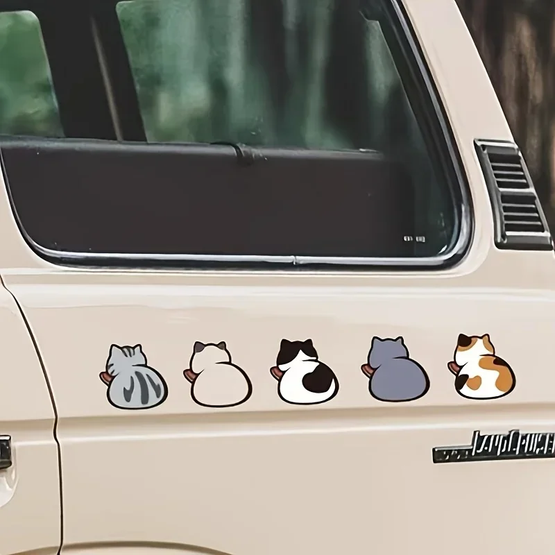 1SET Trendy Cat Bumper Sticker Set, Eye - catching Feline Silhouettes for Vehicle Customization