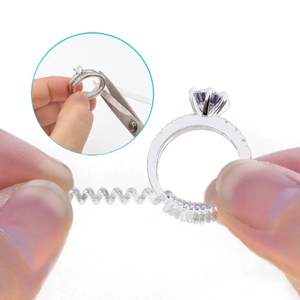 

Набор для регулировки размера кольца: прозрачный универсальный пружинный регулятор-спираль для свободных колец с внутренней вставкой-проставкой, безболезненное решение для ювелирных изделий