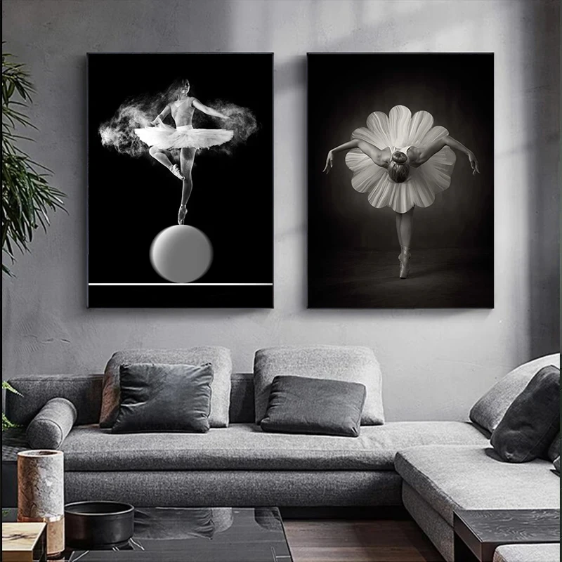 Ballet Dancers Black and White Vintage Posters and Prints Canvas Printing Wall Art Picture for Dance Room Living Room Home Decor