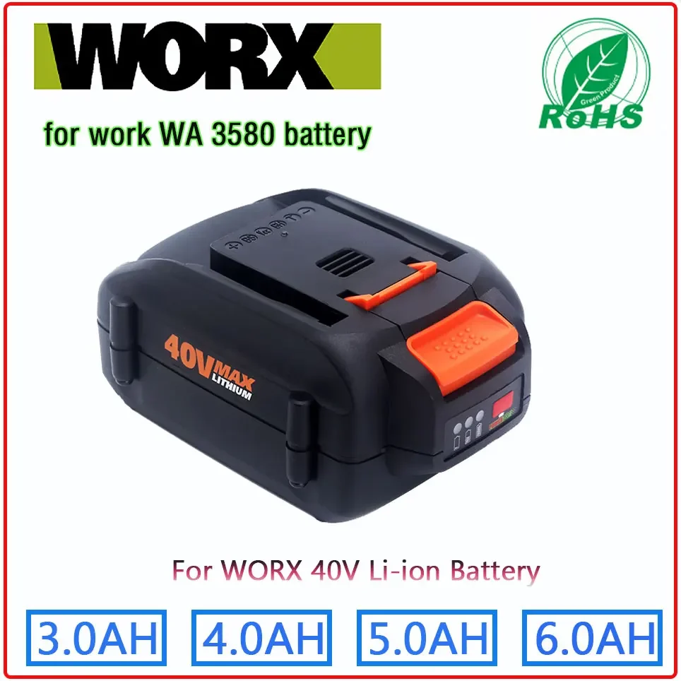 

Original WORX New 40V 3.0AH/4.0AH/5.0AH/6.0AH Replaceable Lithium-Ion Battery WA3580