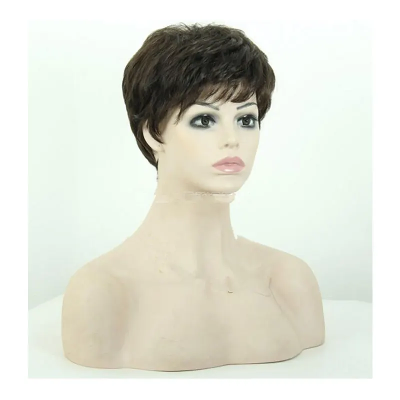 Short Brown Wig Pixie Cut Wigs Human Hair Newmi Short Pixie Wigs Capless Full Machine Beginner Friendly Wig Brown Colored Wig