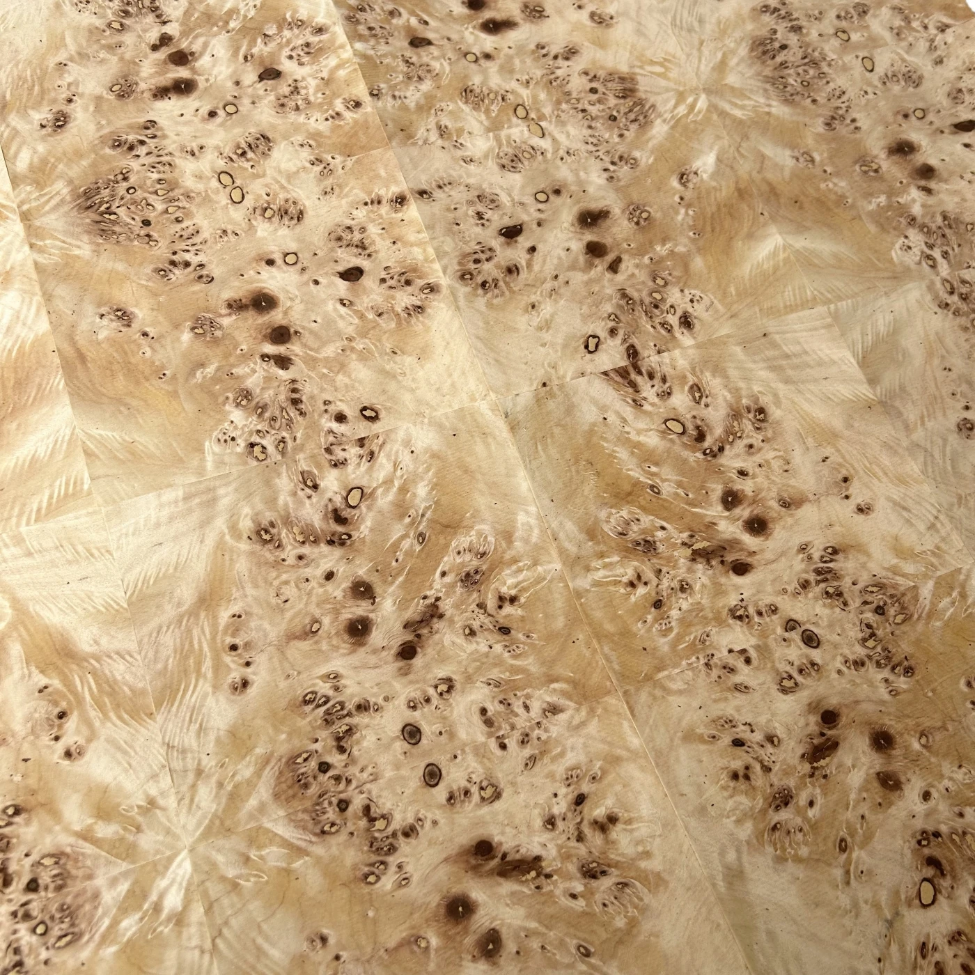 58x250cm, Kraft Paper Backed Thin Veneer of 0.25mm Thickness, Natural Poplar Burl Wood Veneer Roll for Furniture Renovation