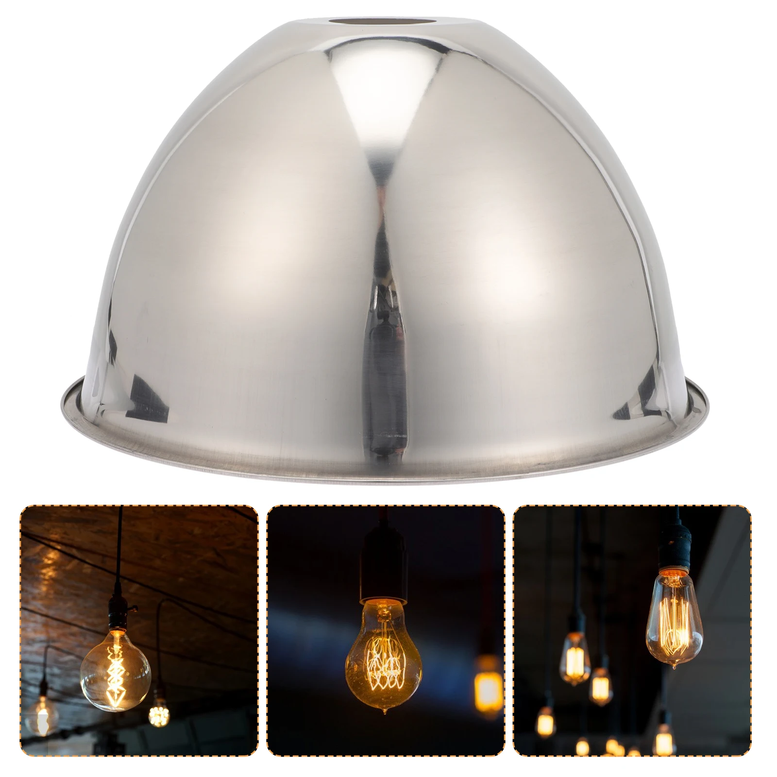

Stainless Steel Lampshade 25CM Vintage Industrial Pendant Light Shade Accessories Waterproof Dustproof Lamp Shades Decorative