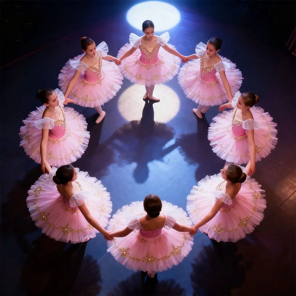 Fashion Sequin Kids Ballet Dress Pearl Puffy Performance Clothes Party Dress Modern Princess Dress Children