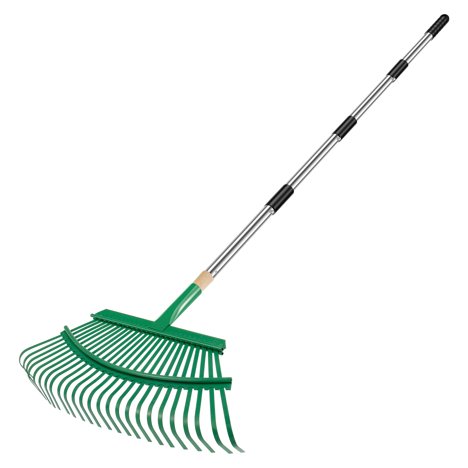 

53 Inches Leaves Rake Heavy Duty Hoe Lawns Leaf Lawn Leveling Rake Yard Tools for Picking up Leaves Grass Clippings Garbage