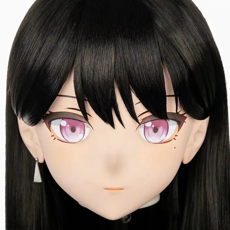 

(MEO080) Customize Handmade Full Head Lockable Crossdress Male to Female Japanese Cartoon Anime Game Character Kigurumi Mask