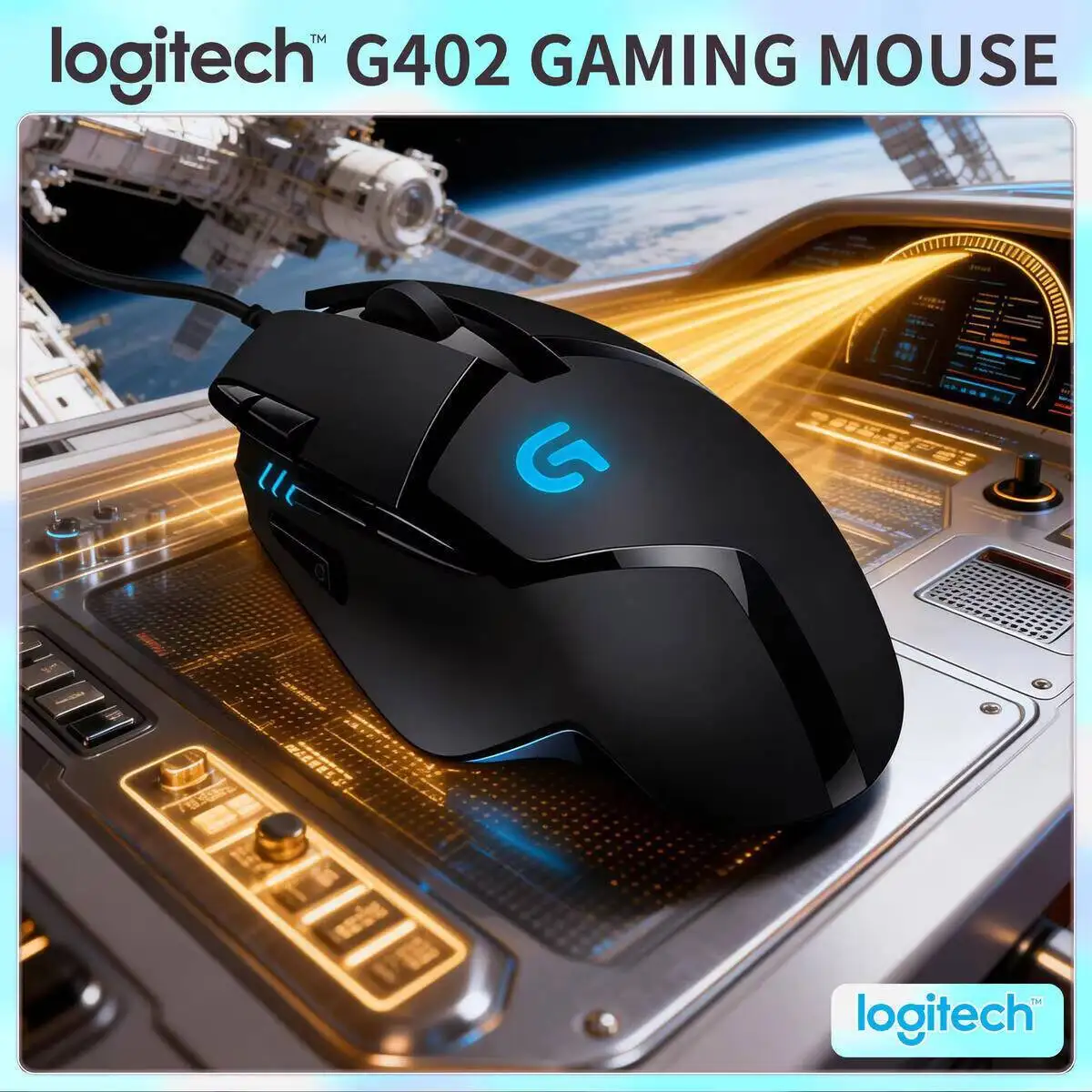 

Проводная игровая мышь Logitech G402 Hyperion Fury, 8 программируемых кнопок, 4000 точек на дюйм, высокоскоростное отслеживание для геймеров