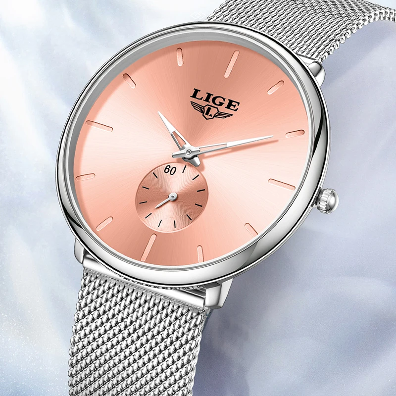 

LIGE Elegant Fashion Watches for Women Luxury Stainless Steel Casual High Quality Clocks Waterproof Auto Date Quartz Woman Watch